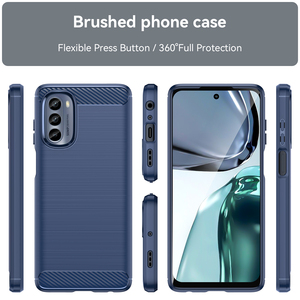 Patrón de fibra de carbono elegante cepillado mate TPU silicona resistente parachoques trasero funda de teléfono para Motorola Moto <span class=keywords><strong>G62</strong></span> <span class=keywords><strong>5G</strong></span> - Product Image 2