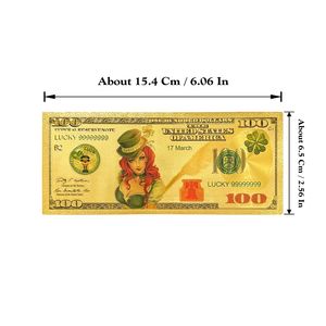 Рекламная акция, водонепроницаемая, 100 банкнота, день Патрика, 24 карат, Золотая фольга, Банкнота для коллекций, подарок - Product Image 2