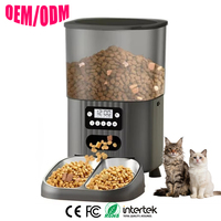 Pengumpan Hewan Peliharaan Pintar Versi Tombol Hitam 4.5L Kapasitas Besar Pengaturan Waktu Portion Layar LCD Pengisian Daya USB Otomatis untuk Kucing & Anjing