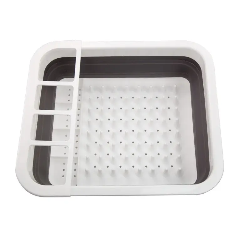 Foldable Kitchen Drying Dish Rack Silicone Utensil Collapsible drying basket detachable draining Drainer basket