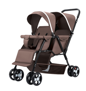 Ensembles de poussettes compactes pliables en lin, abordables, avec cadre en acier inoxydable, pour la vente en gros par le fabricant ; poussettes doubles détachables - Product Image 3