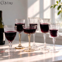 Verre à vin rouge transparent sur pied, personnalisable avec logo gravé, réutilisable et multifonctionnel pour les fêtes