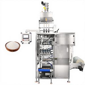 Machine d'emballage automatique à 3 voies et 4 soudures latérales pour granulés, remplisseuse de sachets haute vitesse pour sucre, sel, épices, ensacheuse verticale sous film - Product Image 1