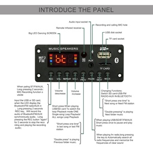 Reproductor MP3 <span class=keywords><strong>Bluetooth</strong></span>, placa amplificadora, módulo amplificador de circuito, 7V-16V, 2x25W - Product Image 3