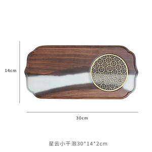 Plateau à thé en bois massif, nouveau plateau <span class=keywords><strong>rectangulaire</strong></span> en résine <span class=keywords><strong>de</strong></span> noyer noir, pour les fruits, petit support pour thé, <span class=keywords><strong>plaque</strong></span> <span class=keywords><strong>de</strong></span> <span class=keywords><strong>mousse</strong></span> sèche - Product Image 5