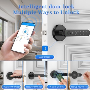 <span class=keywords><strong>Poignée</strong></span> <span class=keywords><strong>de</strong></span> <span class=keywords><strong>porte</strong></span> intelligente avec empreinte digitale et serrure électronique à <span class=keywords><strong>code</strong></span> avec clavier tactile, neuf options <span class=keywords><strong>de</strong></span> déverrouillage pour la maison, le bureau, l'appartement - Product Image 6