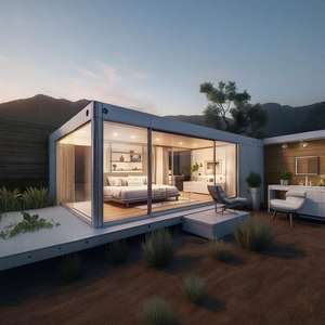 Contenedor transparente-<span class=keywords><strong>Casa</strong></span> modular de acero para Villa Oficina Resort Uso adaptado para Mountain Prairie Arid Scenes Houseboat Product - Product Image 4