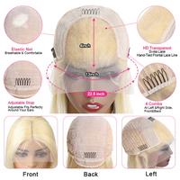Expédition Rapide 3 paires/lot Perruques Lace Front en Cheveux Humains Brésiliens Remy, Longues Blondes, HD Transparentes, avec Baby Hair, Densité 250%