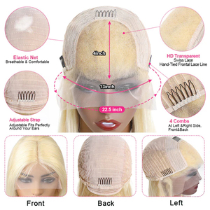 Expédition Rapide 3 paires/lot Perruques Lace Front en Cheveux Humains Brésiliens Remy, Longues Blondes, HD Transparentes, avec Baby Hair, Densité 250% - Product Image 6