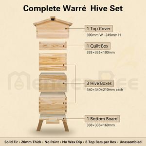 New Warr Beehive 8-frame 3-tier Heavy Duty Wooden Bee Hive <b>Box</b> Easy Maintenance for Commercial Apiary High Efficiency Honey - Product Image 3