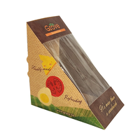 Boîte à sandwich jetable en papier kraft pour petit-déjeuner déjeuner à emporter avec fenêtre Wirh