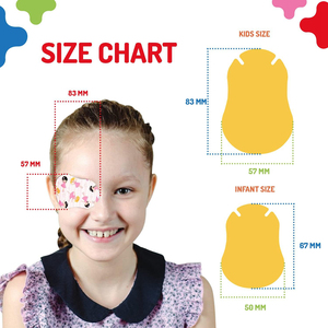 แผ่นปิดตาเด็ก - ลายเด็กผู้หญิงแสนสนุก - 90 ชิ้น ปราศจากน้ำยาง ผลิตจากผ้าฝ้ายปลอดสารก่อภูมิแพ้ สำหรับอาการตาขี้เกียจและตาโก่ง - Product Image 3