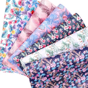 Lot de 7 feuilles de tissu synthétique en vinyle imitation <span class=keywords><strong>cuir</strong></span>, <span class=keywords><strong>imprimé</strong></span> floral ananas, 8x12 pouces, pour nœuds, boucles d'oreilles et loisirs créatifs - Product Image 1
