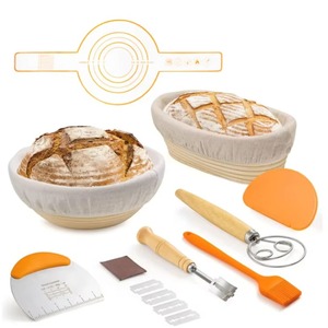 Juego de Cestas para Fermentar Pan de 10 Pulgadas con Forro de Tela, Raspador de Masa y Cuchilla para Pan, para Panaderos Profesionales y Caseros - Product Image 3