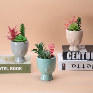 Piccoli Vasi <span class=keywords><strong>in</strong></span> Ceramica Smaltata e Vasi Moderni Europei con Fogliame Artificiale per Decorazioni <span class=keywords><strong>da</strong></span> Pavimento e Giardino - Product Image 6