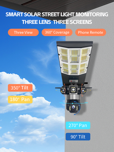 Zonne-aangedreven 180W LED-straatlamp met 12MP 6K UHD 3-scherm 3-lens camera 4G WiFi 10x digitale zoom - Product Image 5