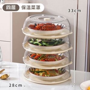 Couvre-plats en plastique transparent multicouche empilables, anti-poussière, écologiques, 40 pièces, avec isolation et protection alimentaire - Product Image 2