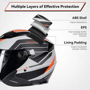 オープンフェイス3/4オートバイヘルメット、DOT承認済み、デュアルバイザー、ABS素材、ストリートレーシングスタイル、大人男女向け、グローブ付き - Product Image 5