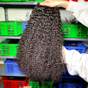 Extensions de cheveux humains bouclés, tissage de trame birman, vendeur de cheveux humains, Super Double fermeture dessinée, dentelle frontale, longue durée, grande usine - Product Image 1
