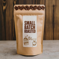 Sac en papier kraft refermable avec impression personnalisée Sac de thé, café et collations avec fermeture éclair Sac de qualité alimentaire