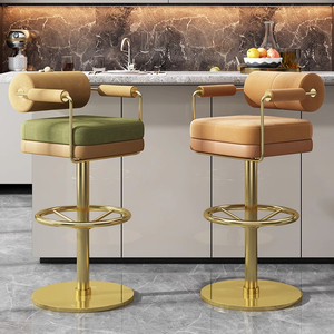 Taburete <span class=keywords><strong>de</strong></span> Bar <span class=keywords><strong>de</strong></span> Acero Inoxidable <span class=keywords><strong>de</strong></span> Estilo Europeo <span class=keywords><strong>de</strong></span> Lujo, Silla <span class=keywords><strong>Alta</strong></span> Ajustable para Restaurante, Estructura Metálica Resistente para Exteriores - Product Image 1