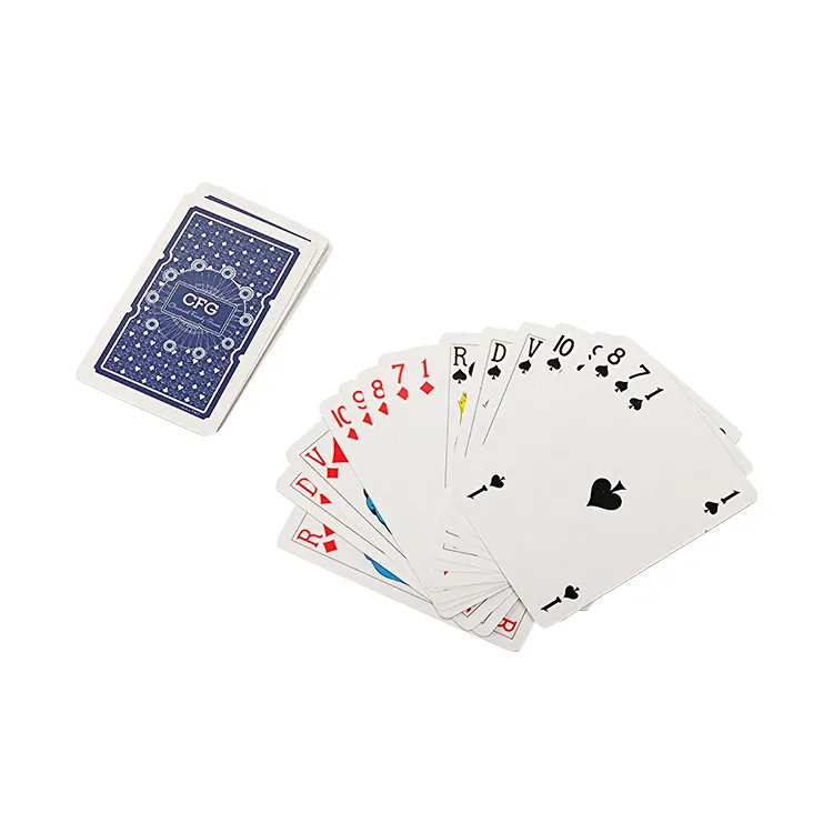 Personal isierte Poker-Spielkarten mit grauem Kern in Standard größe vorne und hinten mit Papier box zum Spaß