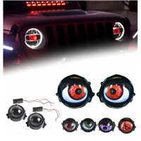 Phares de voiture à LED yeux de diable clignotants 8 modèles 12V Lumière de décoration à LED yeux de diable pour voiture
