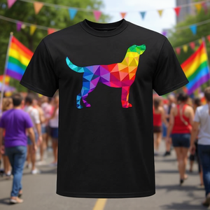 T-shirt Labrador Rainbow Pride pour amoureux des chiens, design LGBTQ Gay Pride, couleur noire, coupe unisexe - Product Image 3
