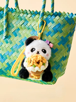 Porte-clés Bouquet Panda en Peluche, Fleur au Crochet Fait Main, Breloque de Sac Panda, Boîte Cadeau, Souvenir Culturel Chinois