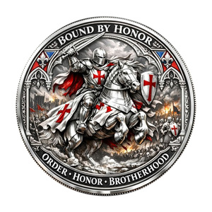 Pièce de monnaie commémorative en métal sur le thème de la Fraternité des Guerriers Spartiates, souvenir rétro médiéval de chevalier, objet de collection - Product Image 5