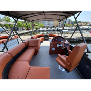 Yacht à moteur hors-bord en aluminium 6m Party Pontoon Boat <span class=keywords><strong>Location</strong></span> for Resort Water Villas and Entertainment for River Use - Product Image 3