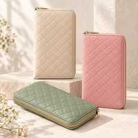 Hongbo meilleur vendeur personnalisé 9 couleurs or-anneau A6 galet matelassé cuir Zippy Budget classeur portefeuille pour noël/bureau/école Agenda