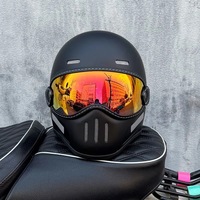 Casque moto intégral en fibre de verre sécurité rétro certifié