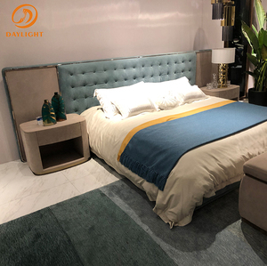 Camas personalizadas de fábrica china, muebles con marco de madera y cuero - Product Image 3