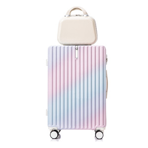 Großhandel Designer Farbverlauf ABS PC Trolley Gepäcks ets Tragetaschen mit Spinner Caster und Getränke halter Reisekoffer - Product Image 1