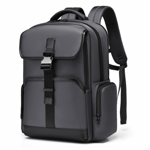 Bodie Men's Laptop <b>Backpack</b> 16-Inch <b>Waterproof</b> Nylon Business Travel <b>Backpack</b> Black And Gray - Product Image 5