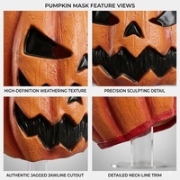 Masque intégral en latex de citrouille effrayante pour les fêtes à thème Halloween et Pâques - Design tendance