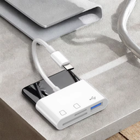 Adaptador de Estación de Acoplamiento 3 en 1 con Logotipo Personalizado, Hub USB Tipo C a USB PD Externo, Hub USB de 3 Puertos con SD/TF para Computadoras Portátiles