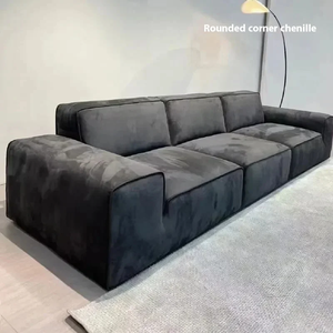 Ensemble de canapés modulables de qualité supérieure, revêtement en tissu gris anthracite, design moderne, rembourrage en éponge, demandez un échantillon gratuit - Product Image 2