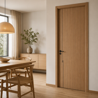 Portes intérieures en MDF avec isolation acoustique en fibre de carbone OEM, couleurs de peinture personnalisables, options de portes d'entrée de chambre à coucher