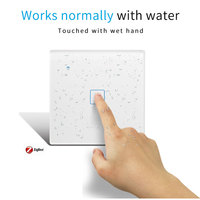 Interrupteur mural tactile intelligent Zigbee 3.0 monophasé 10A avec panneau en verre trempé blanc, gris, or, noir, compatible UK/EU, neutre, pour éclairage intelligent