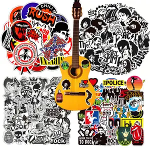 Rockband Stickers 400 Pack - Music Stickers Voor Volwassenen, Gitaar Stickers, Opgewaardeerd Naar 4 Stijlen Rock Roll Punk Vintage Stickers Voor