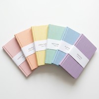 Lot en gros de couvertures portables en tissu de lin de couleur pastel avec bande en papier pour ensemble de carnets de notes créatifs et cadeaux de papeterie