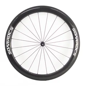 초경량 탄소 휠 판매 50mm 깊이 25 와이드 관형 3K 광택 V 브레이크 도로 자전거 wheelset