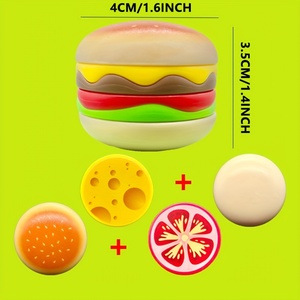 <span class=keywords><strong>Juguete</strong></span> deslizante de dedo de hamburguesa con bollo realista lechuga tomate queso alivio del estrés Fidget para niños y adultos - Product Image 4