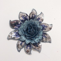 Dernières paillettes brodées décoratives pour vêtements, applique en dentelle 3D en forme de fleur LT2466A