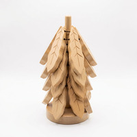 Ensemble de dessous-de-plat en bois personnalisés en forme de feuille, pliables, support de pot chaud en forme d'arbre, dessous-de-plat en bois avec support pour table de cuisine