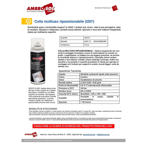 Spray Adesivo Multiuso Riposizionabile Ambro-Sol 400ml per Uso Professionale - Product Image 5