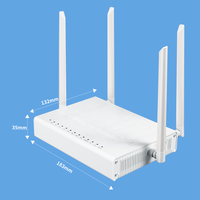 Módem de Fibra Óptica WiFi5 AC1200 GPON ONU Doble Banda 2.4G y 5G hasta 1200Mbps 2*USB2.0 VoIP 4*10/100/1000M Puertos RJ45 XPON
