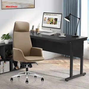 Chaise de bureau de luxe moderne et confortable en cuir marron ergonomique pour PDG